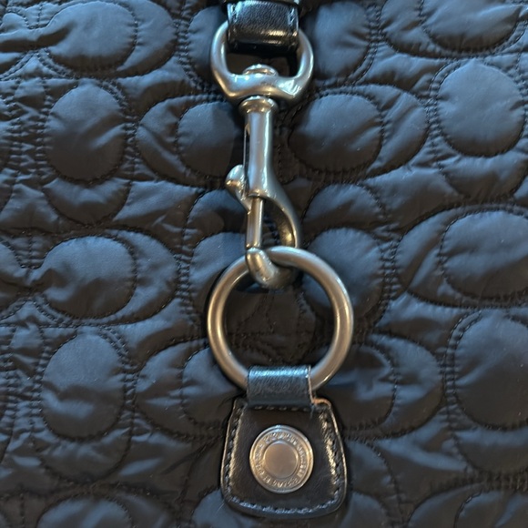 Coach Black Quilted Shoulder Bag with Fur Accent - Picture 5 of 8